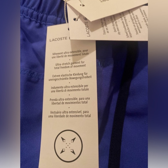 NWT LACOSTE SPORT WOMEN'S ULTRA DRY SHORTS Size 44- US 12 w/ 4 WAY STRETCH - Picture 11 of 13